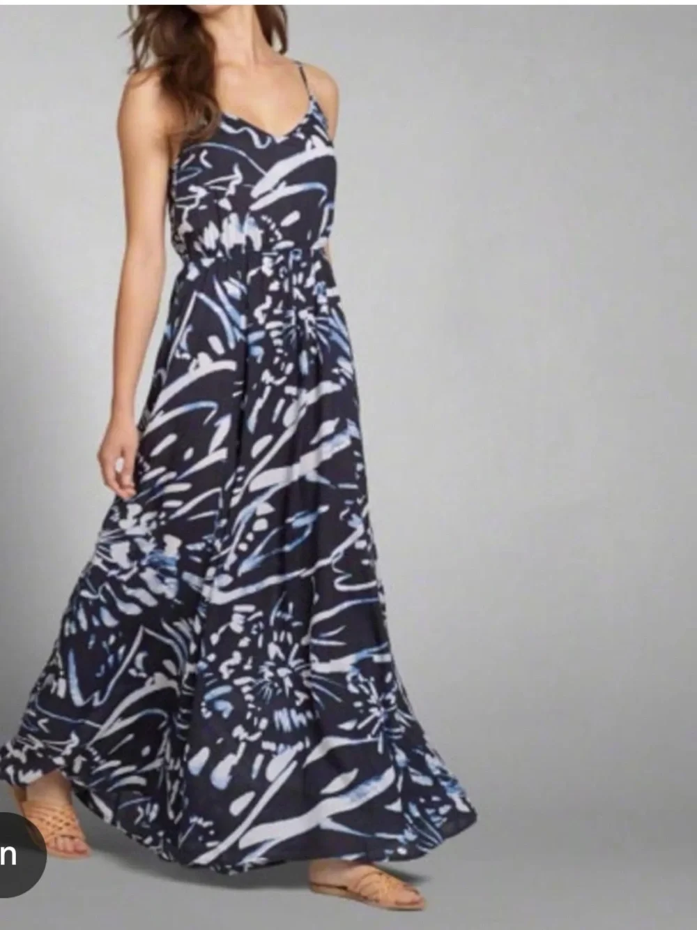 Abercrombie & Fitch Black and White Printed Maxi Dress Size XS